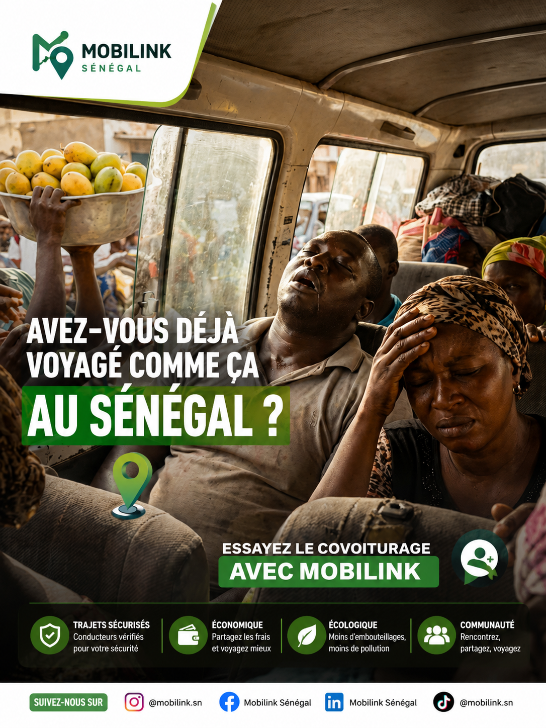 Visuel Mobilink Sénégal Essayez le covoiturage
